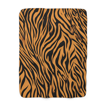 Stylish Tiger Print Sherpa Fleece Blanket for Cozy Living