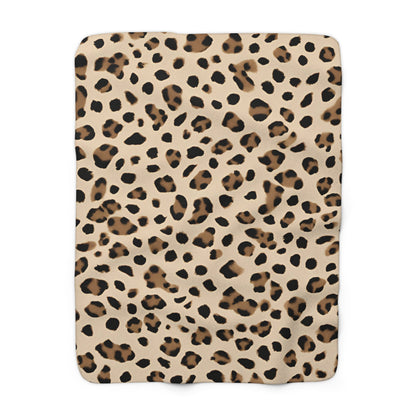 Cozy Leopard Sherpa Fleece Blanket - Perfect for Home Decor & Gifting