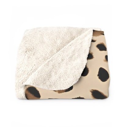 Cozy Leopard Sherpa Fleece Blanket - Perfect for Home Decor & Gifting