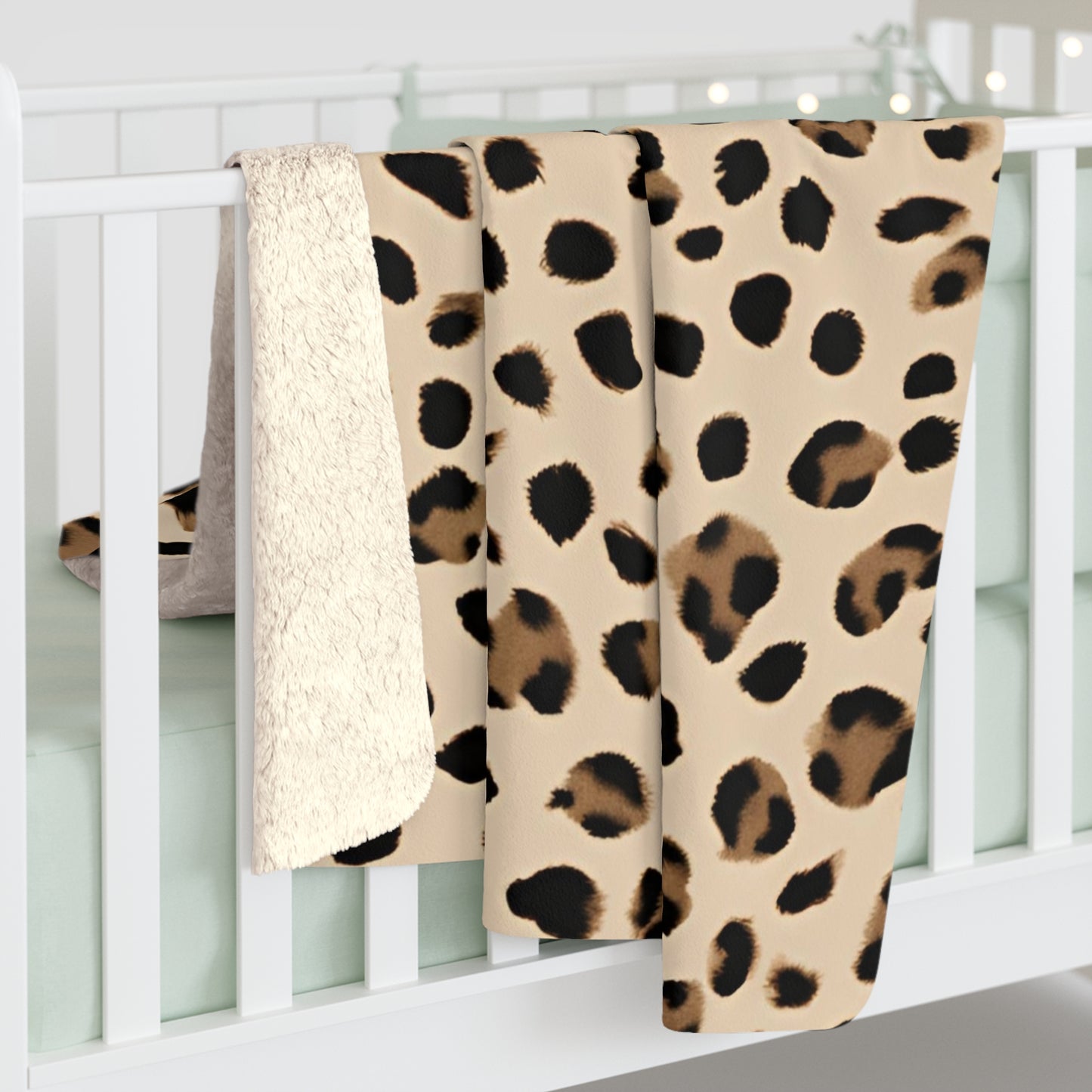 Cozy Leopard Sherpa Fleece Blanket - Perfect for Home Decor & Gifting