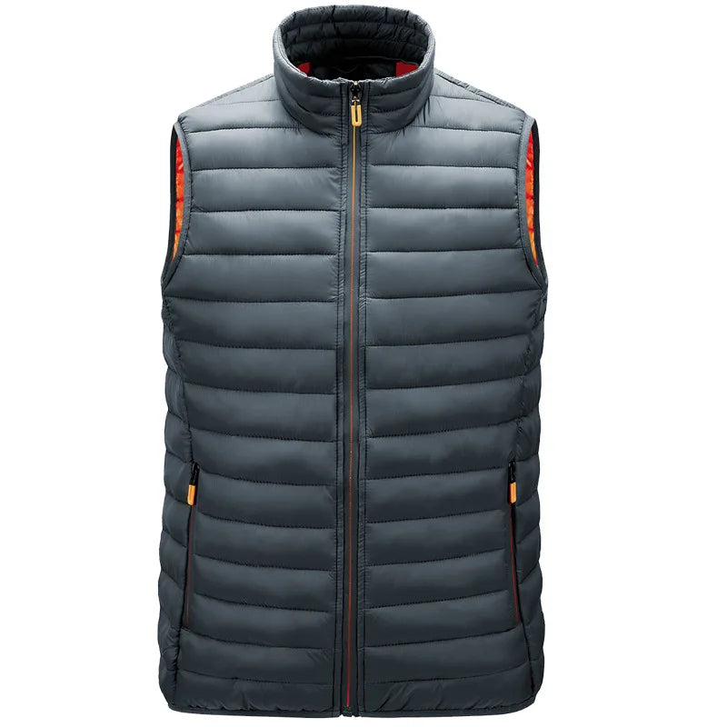 Vest Men Sleeveless Jackets Stand Collar WaistCoat Hot Fashion Male Casual Pockets Waistcoat Windproof Warm Down Vests Clothes