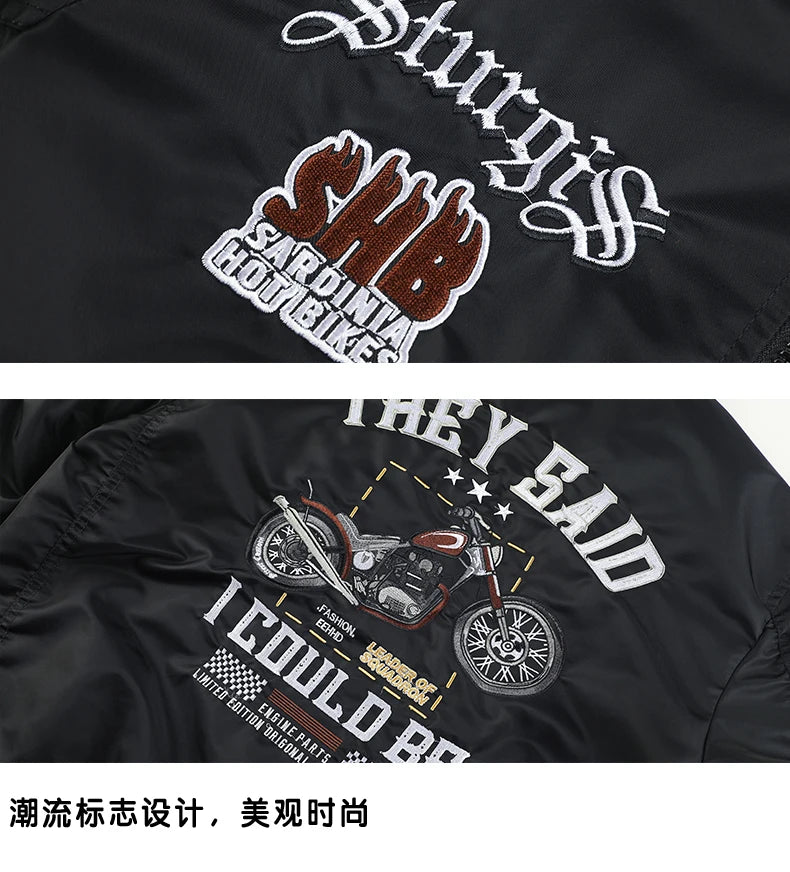 New men's bomber jacket - embroidery letter coat for outdoors