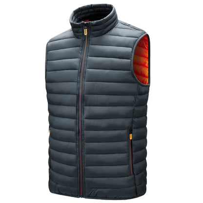 Vest Men Sleeveless Jackets Stand Collar WaistCoat Hot Fashion Male Casual Pockets Waistcoat Windproof Warm Down Vests Clothes