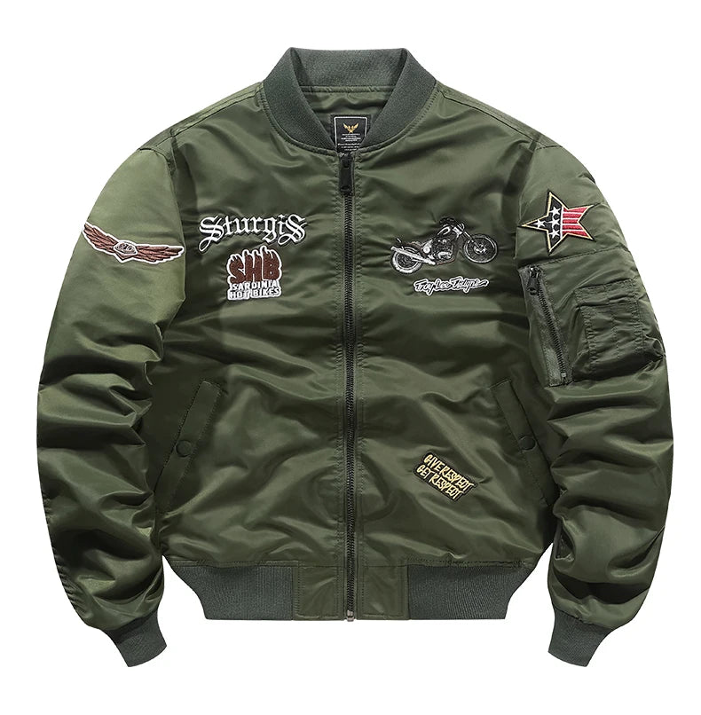 New men's bomber jacket - embroidery letter coat for outdoors