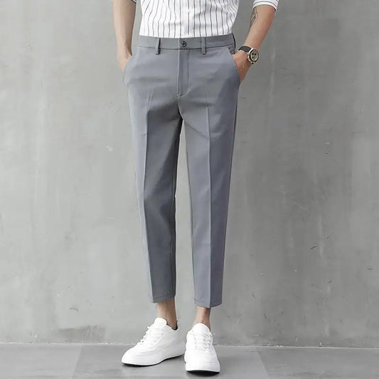 Straight Business Casual Solid Pants Button Pockets Zipper Simplicity Man Spring Summer Thin Handsome Capable New Men's Clothing