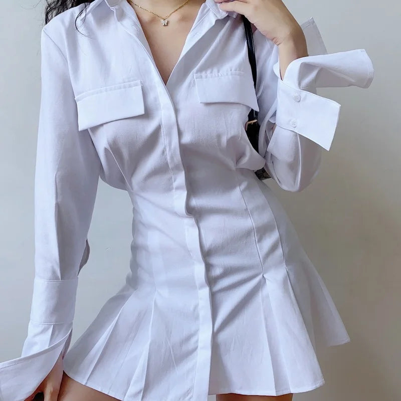 Tops for Women Modern Long Clothes Full Sleeves Womens Shirt & Blouse Sexy White Button Up Trend 2024 Novelty Summer Novelties S