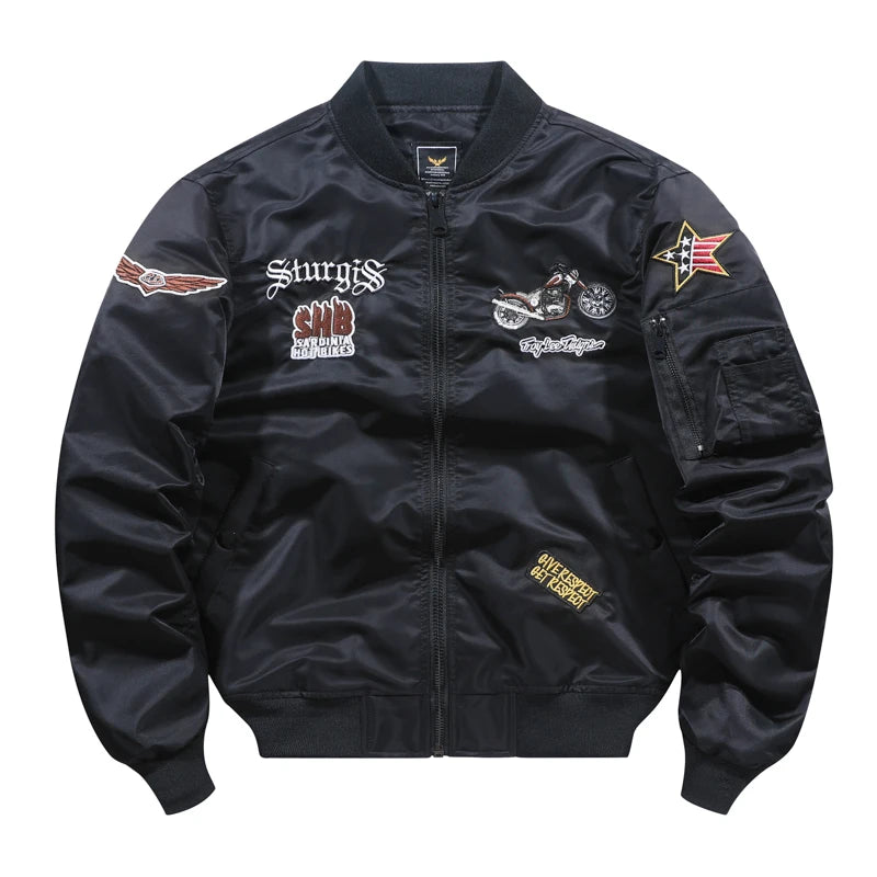 New men's bomber jacket - embroidery letter coat for outdoors