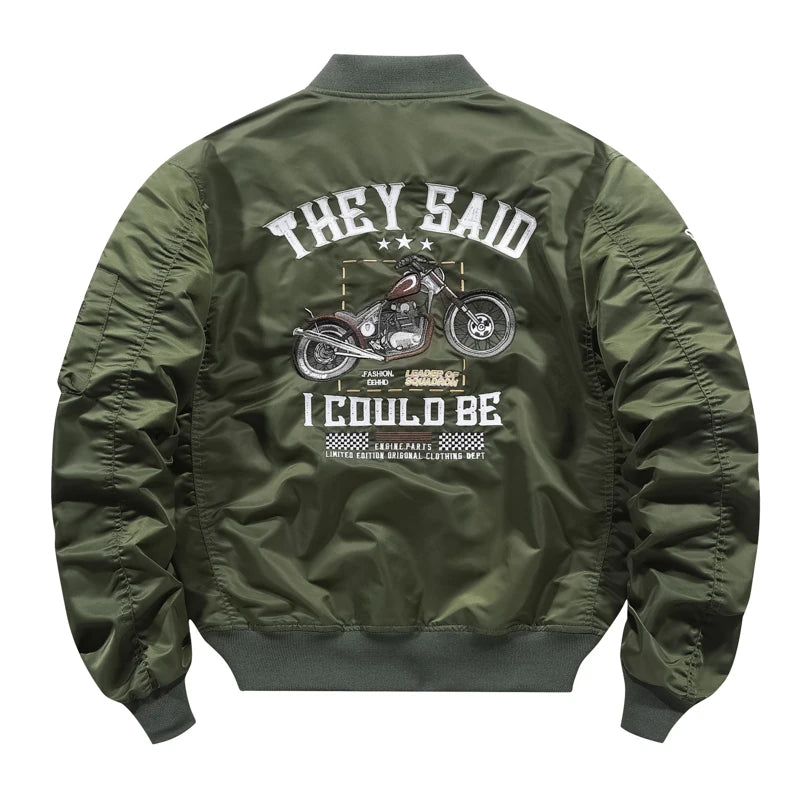 New men's bomber jacket - embroidery letter coat for outdoors