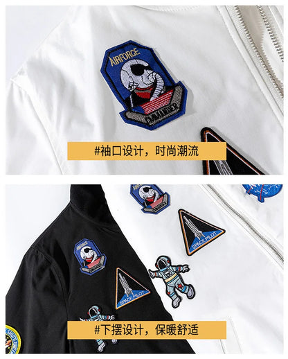 Embroidery Men's Bomber Jackets - Pilot Jacket, Hip Hop, Streetwear