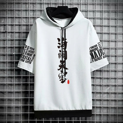 t shirt for men clothing streetwear Hoodies korea 반팔티 hat t-shirt print graphic Casual tshirt anime sports gym hoodie oversized