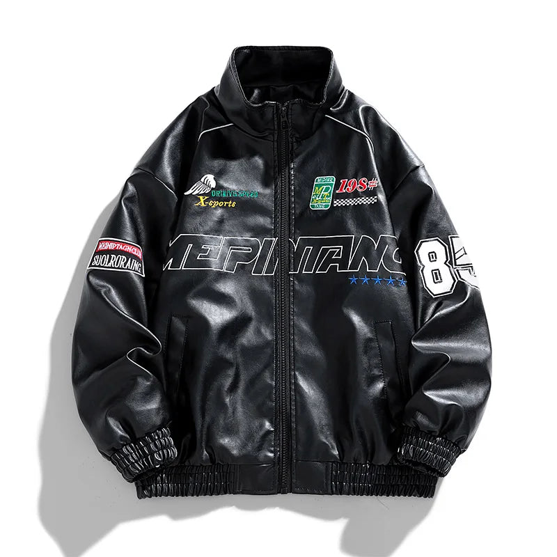 Spring, autumn, and winter hot selling motorcycle clothing, racing suit, PU leather jacket, men's American fashion brand, casual