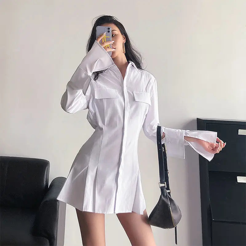 Tops for Women Modern Long Clothes Full Sleeves Womens Shirt & Blouse Sexy White Button Up Trend 2024 Novelty Summer Novelties S