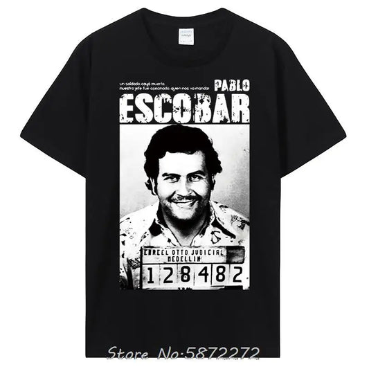 Pablo Escobar T Shirt Weed Mafia Scareface Luciano Capon Men Cotton T-shirt Plus Size Short Sleeve T-Shirt Top Tees Clothing