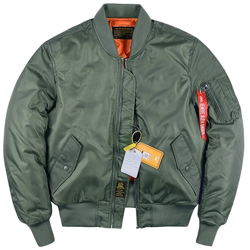 New Alpha Martin MA1 Bomber Jacket - Men's Thick Army Military Tactical Padded Coat