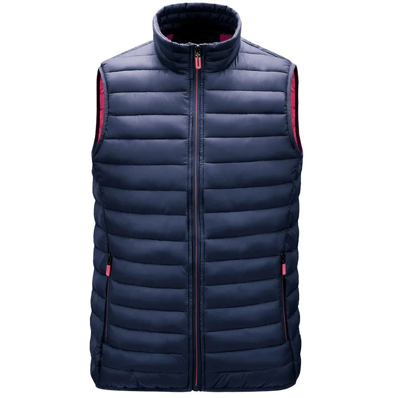 Vest Men Sleeveless Jackets Stand Collar WaistCoat Hot Fashion Male Casual Pockets Waistcoat Windproof Warm Down Vests Clothes