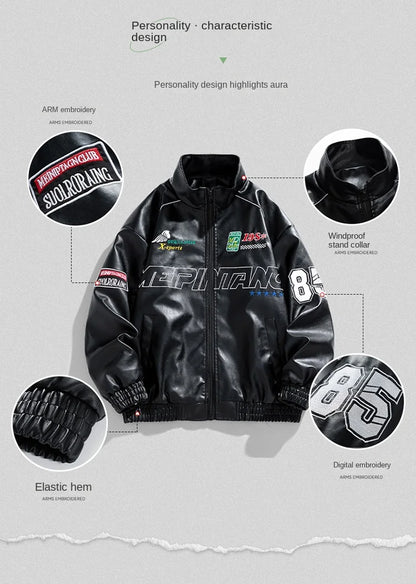 Spring, autumn, and winter hot selling motorcycle clothing, racing suit, PU leather jacket, men's American fashion brand, casual