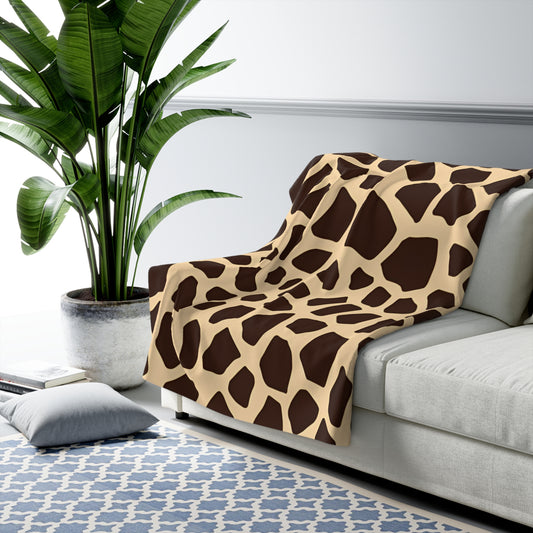 Cozy Giraffe Sherpa Fleece Blanket for Warmth and Style